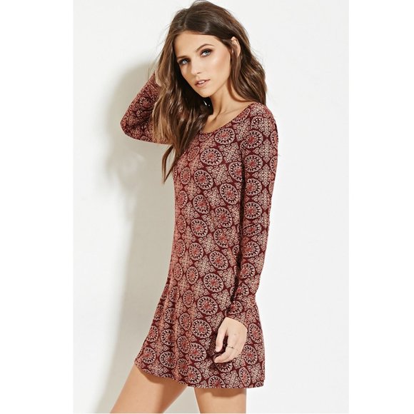 Forever 21 Medallion Print Trapeze Dress - Picture 3 of 9